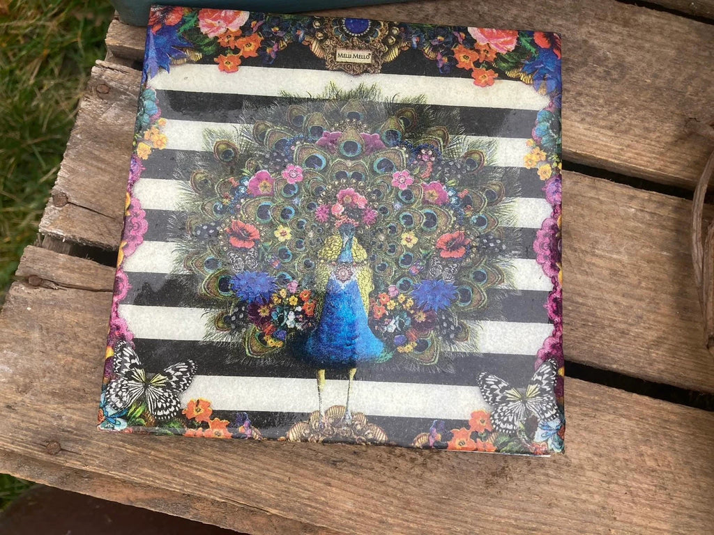 Ceramiczna podstawka pod gorące przedmioty - paw image 1