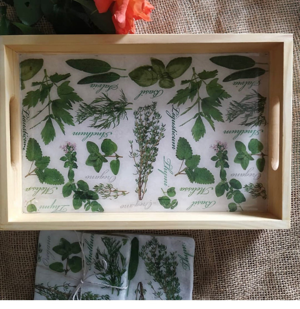 Taca Śniadaniowa / Dekoracyjna "Ogród Ziół" - Decoupage i Żywica image 3