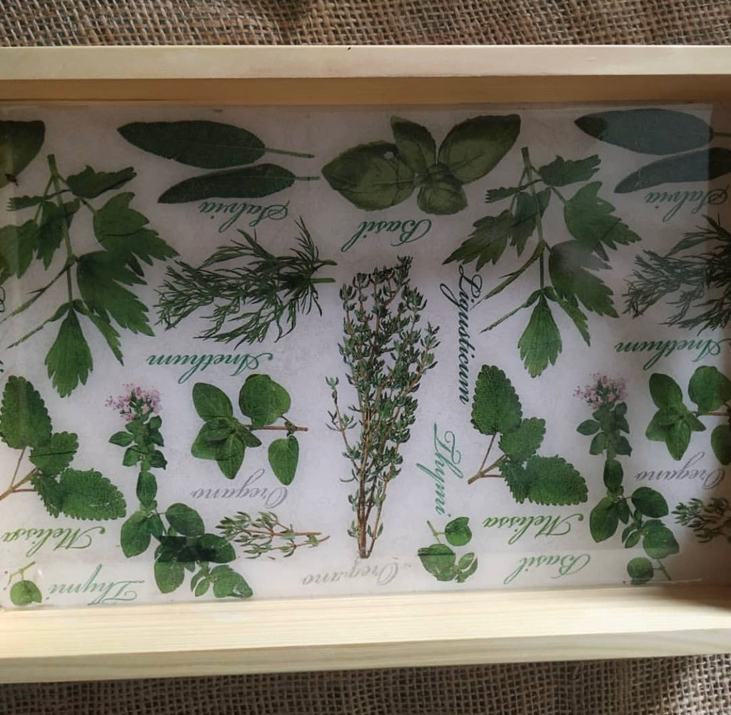 Taca Śniadaniowa / Dekoracyjna "Ogród Ziół" - Decoupage i Żywica image 2